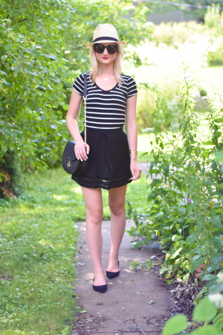 Striped_Tee_Black_Tassel_Skirt_Sam_Edelman_Flats_5