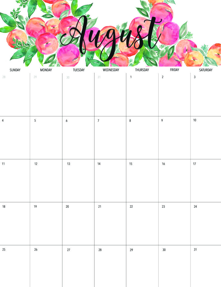 Welcome August + Free August 2019 Printable Calendar!